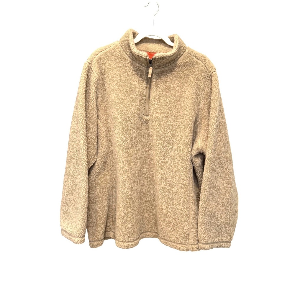 Vintage Y2K Lands' End Sherpa Fleece 1/4 Zip Pullover Lined Jacket Cozy Teddy 2X